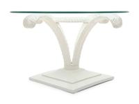 A Painted Wood and Glass Side Table