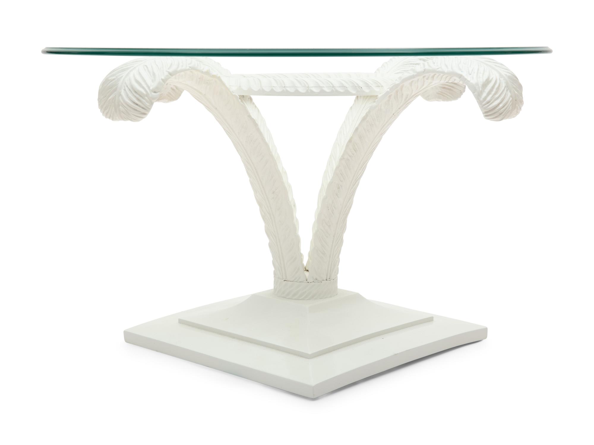 A Painted Wood and Glass Side Table
