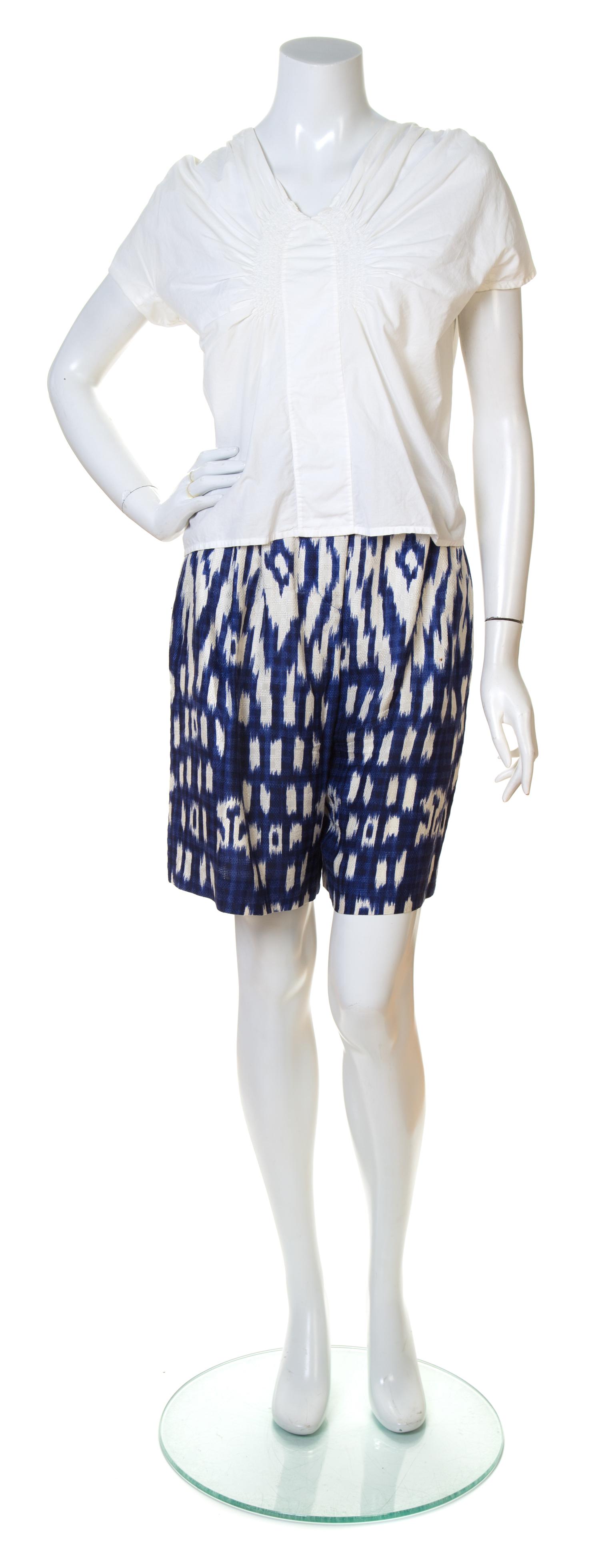 A Dries Van Noten Short Ensemble, Blouse size 42, Shorts size 40.