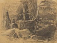 Still Life; with Figure Studies (A Double-Sided Work) , 1882