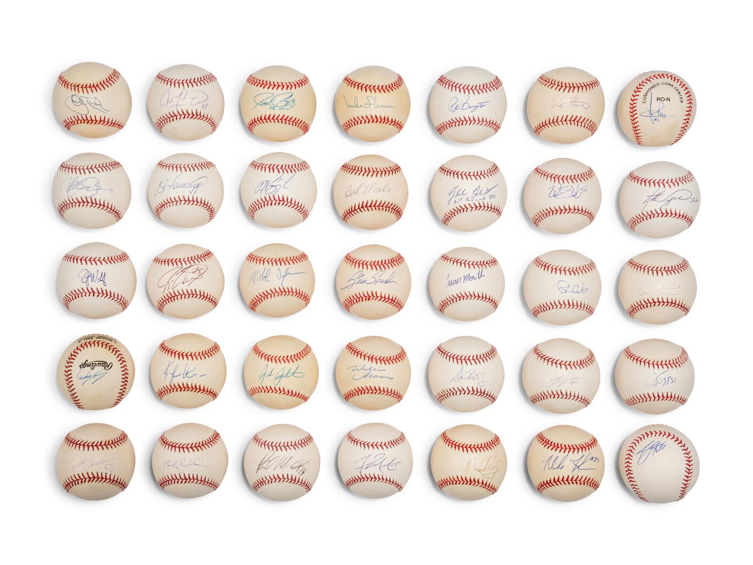 Bases Loaded Signed Autograph Baseball Group No. 49