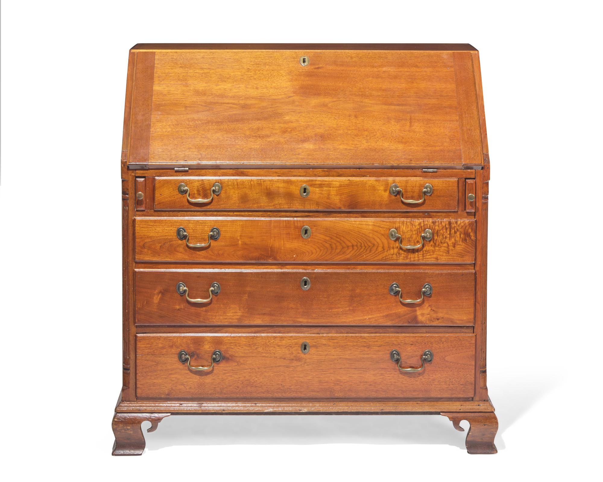 A Chippendale walnut slant-front desk, Southeastern Pennsylvania, circa 1770