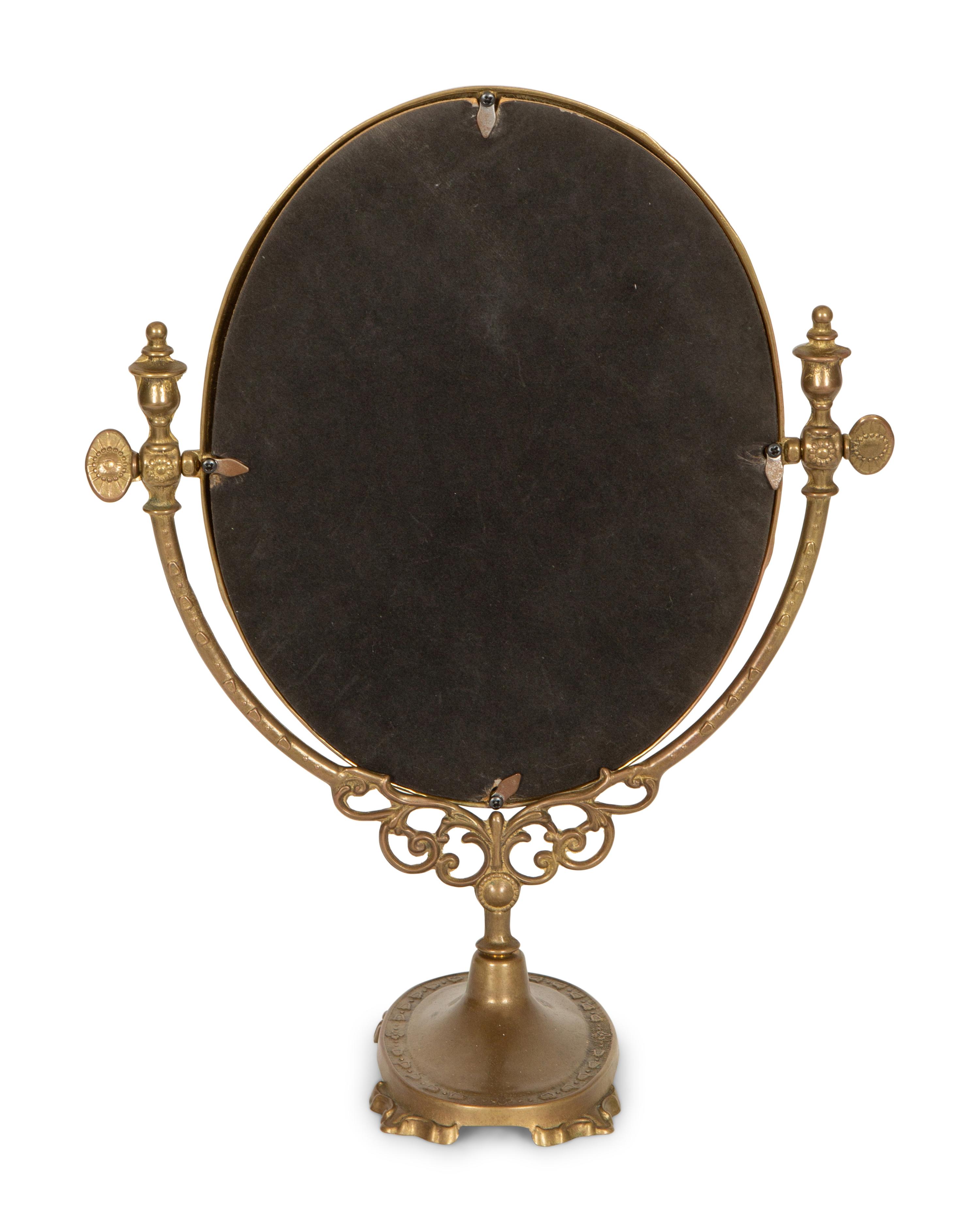 An Art Nouveau Silvered Metal Dressing Table Mirror — 20th Century