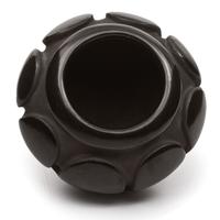 Deeply Carved Blackware Vase, with Avanyu AND Carved Blackware Jar