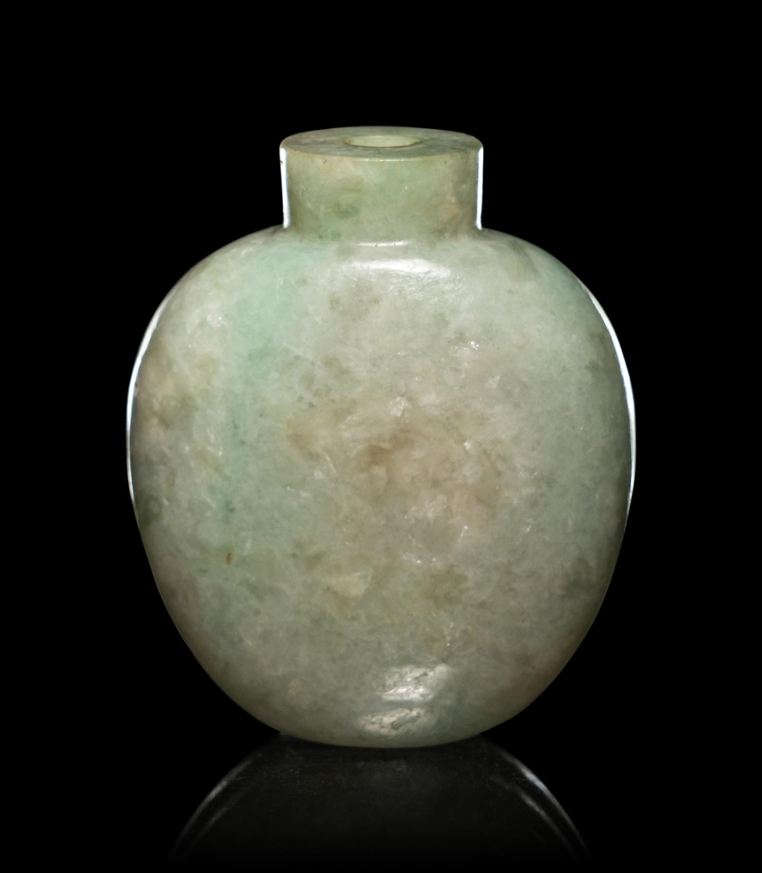 Two Green Jadeite Snuff Bottles