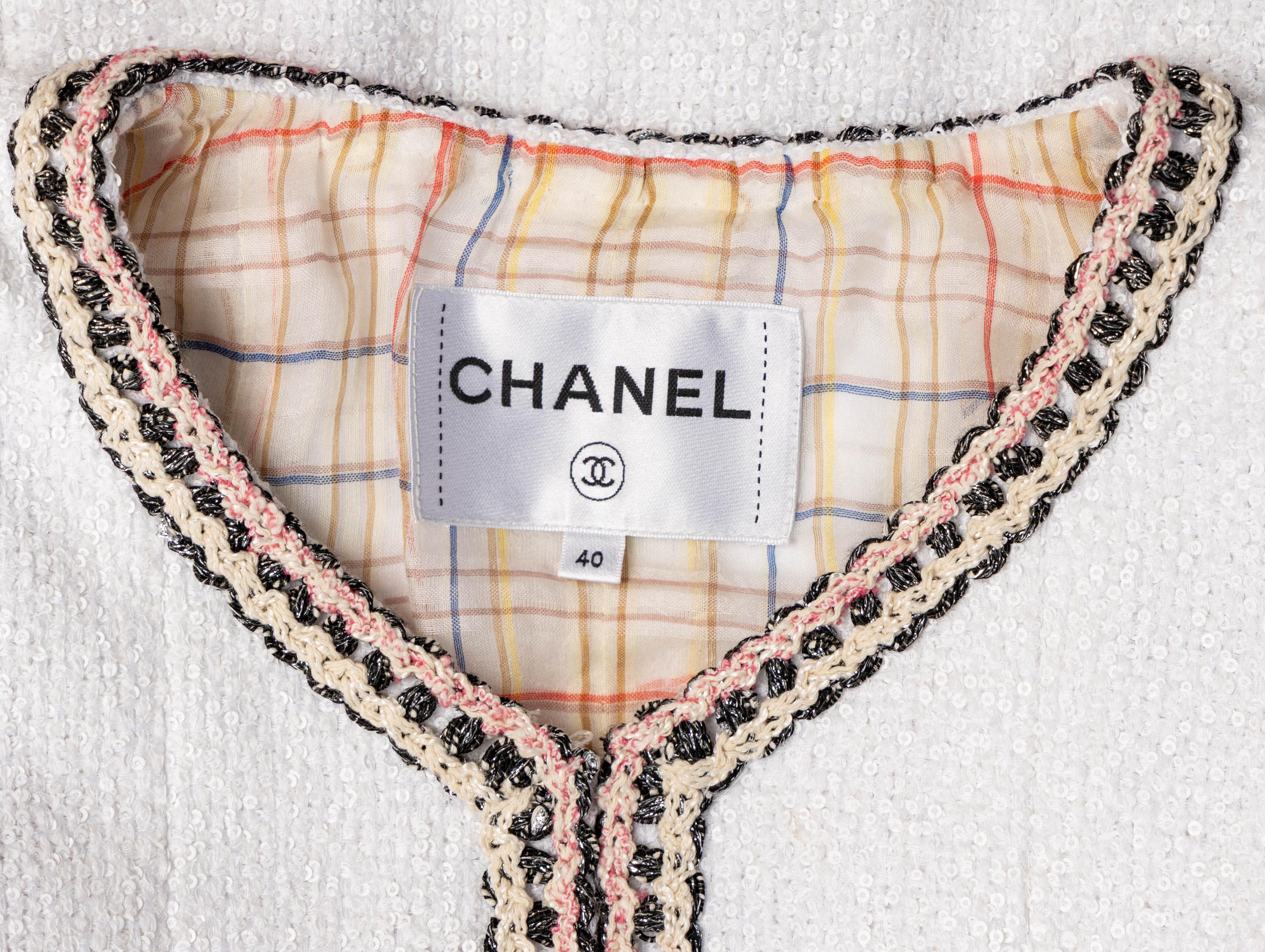 Chanel, White Tweed Cardigan Jacket
