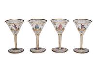 A Set of Continental Painted and Enameled Glassware
