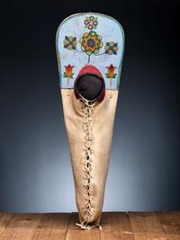 Plateau Child's Beaded Hide Cradle