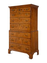 A George II Walnut Chest on Chest