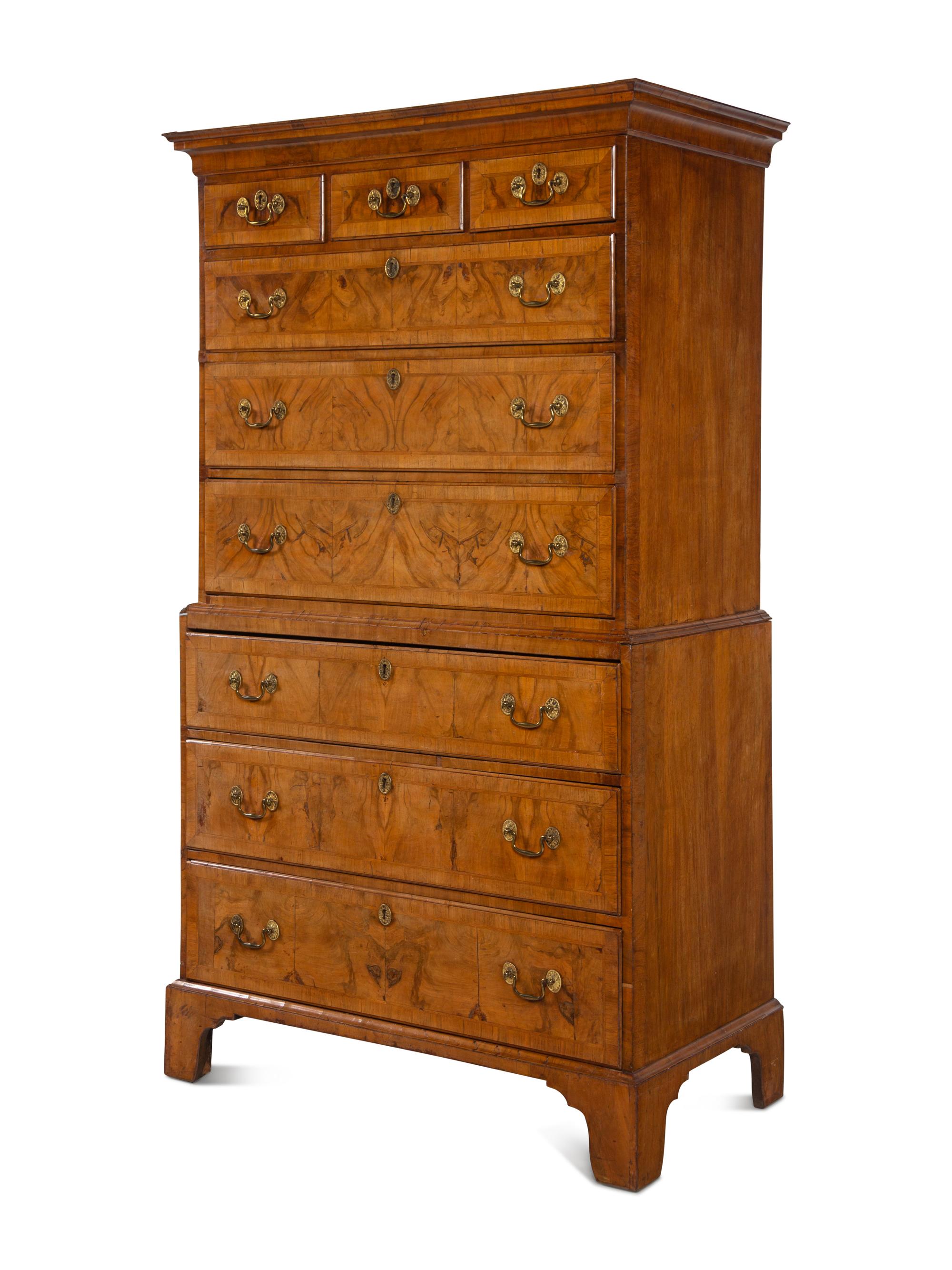 A George II Walnut Chest on Chest