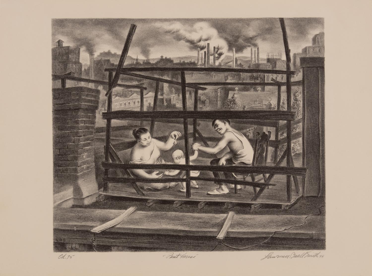 A group of three prints ( Party Chutes; Penthouse; The Crisis )