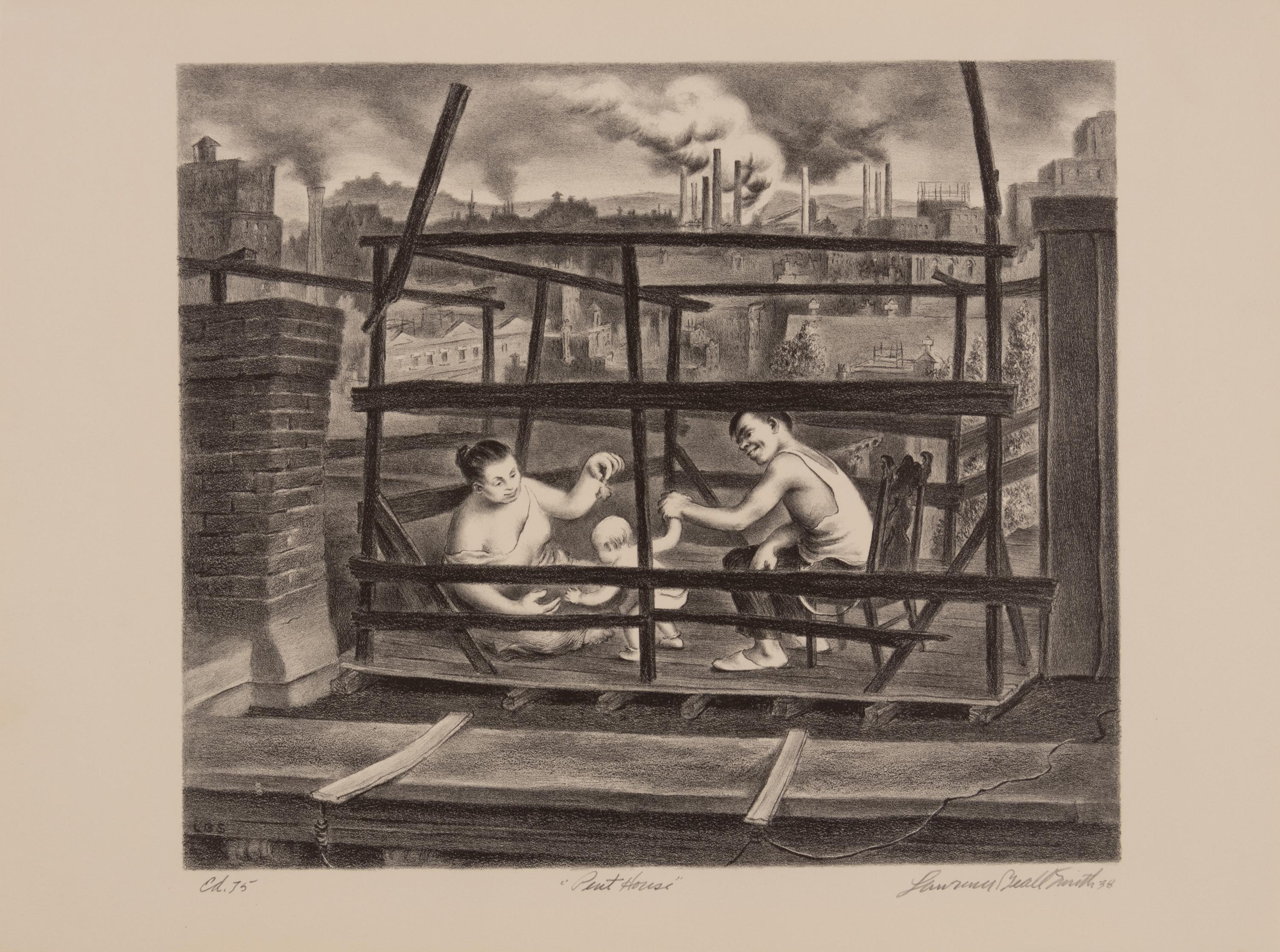 A group of three prints ( Party Chutes; Penthouse; The Crisis )