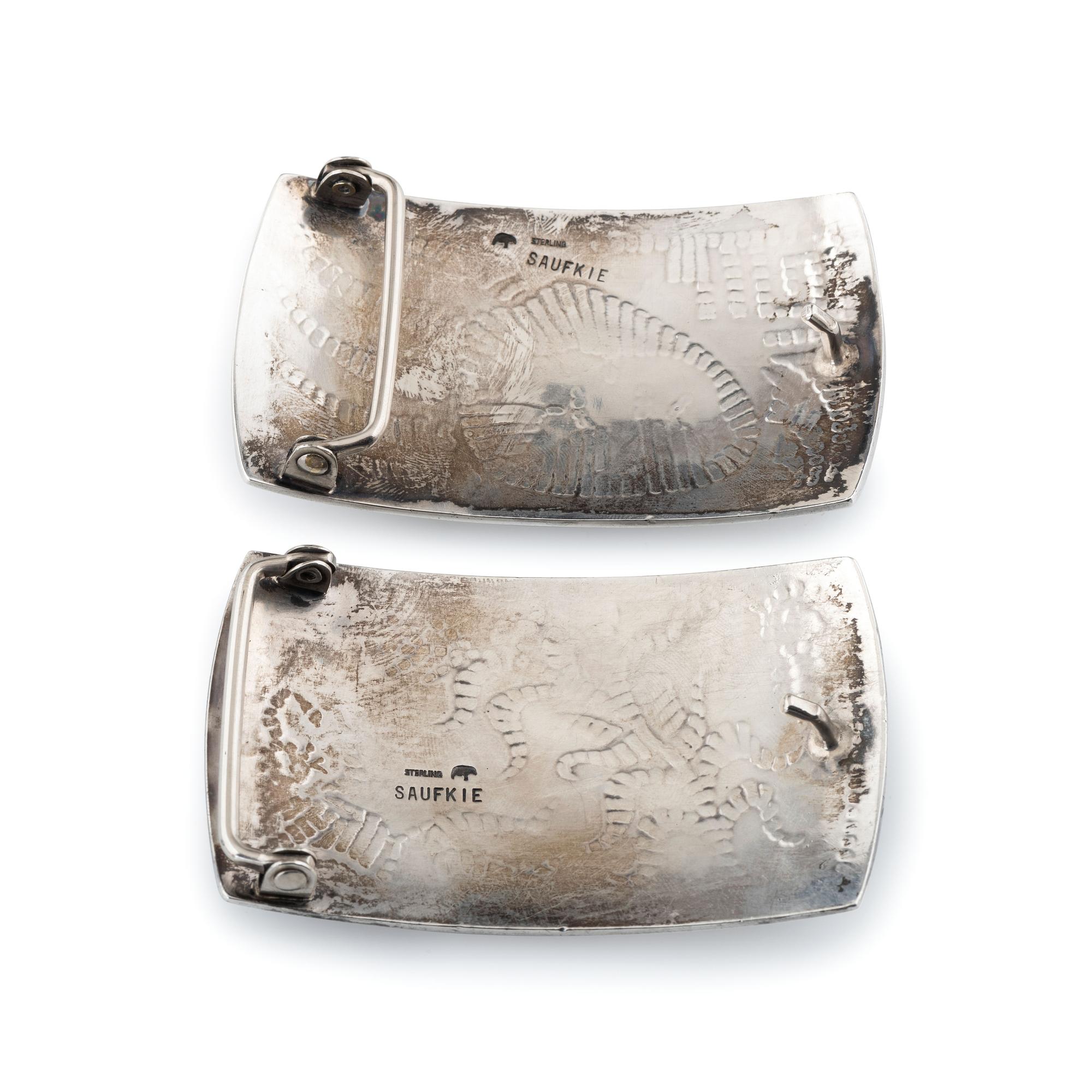 Sterling Silver Overlay Belt Buckles