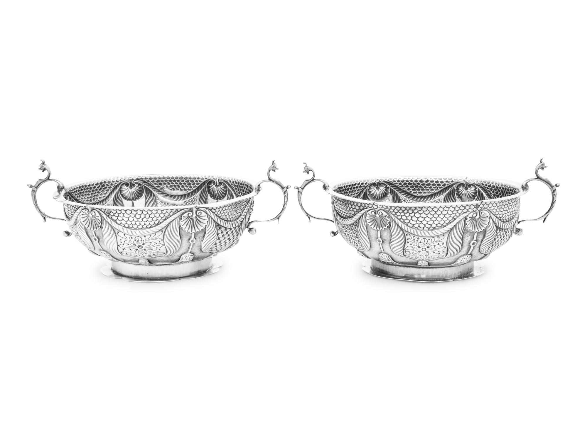 A Pair of Dutch Silver Sugar Bowls