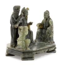 A Chinese Carved Hardstone Figural Group