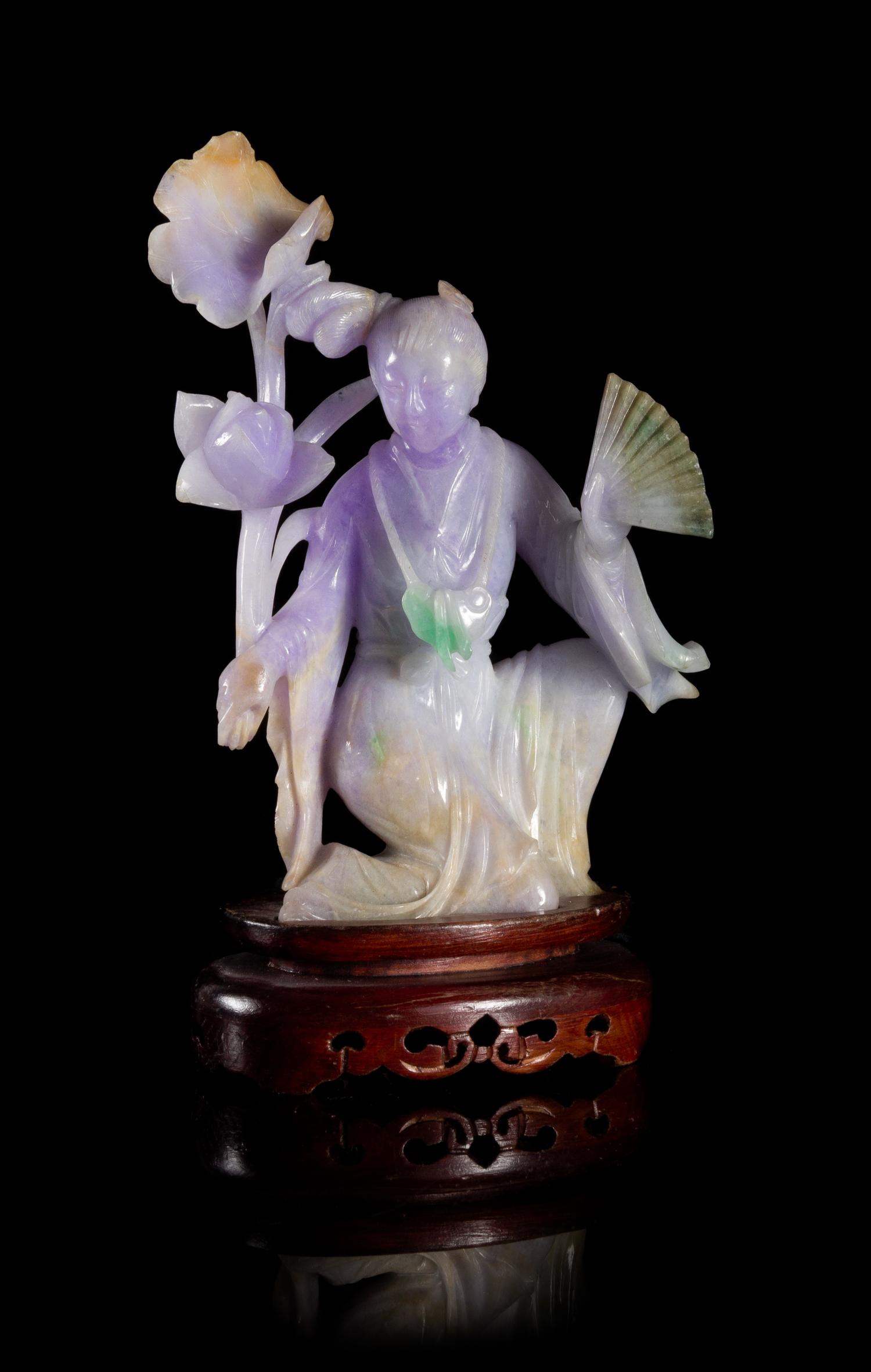 A Jadeite Figure of a Lady Height 6 1/2 inches.