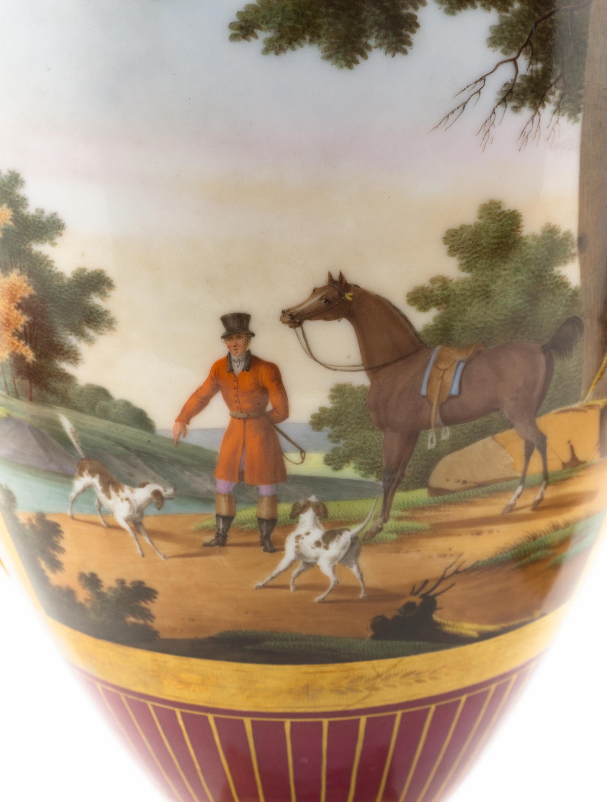 A Pair of Large Paris Porcelain Urns