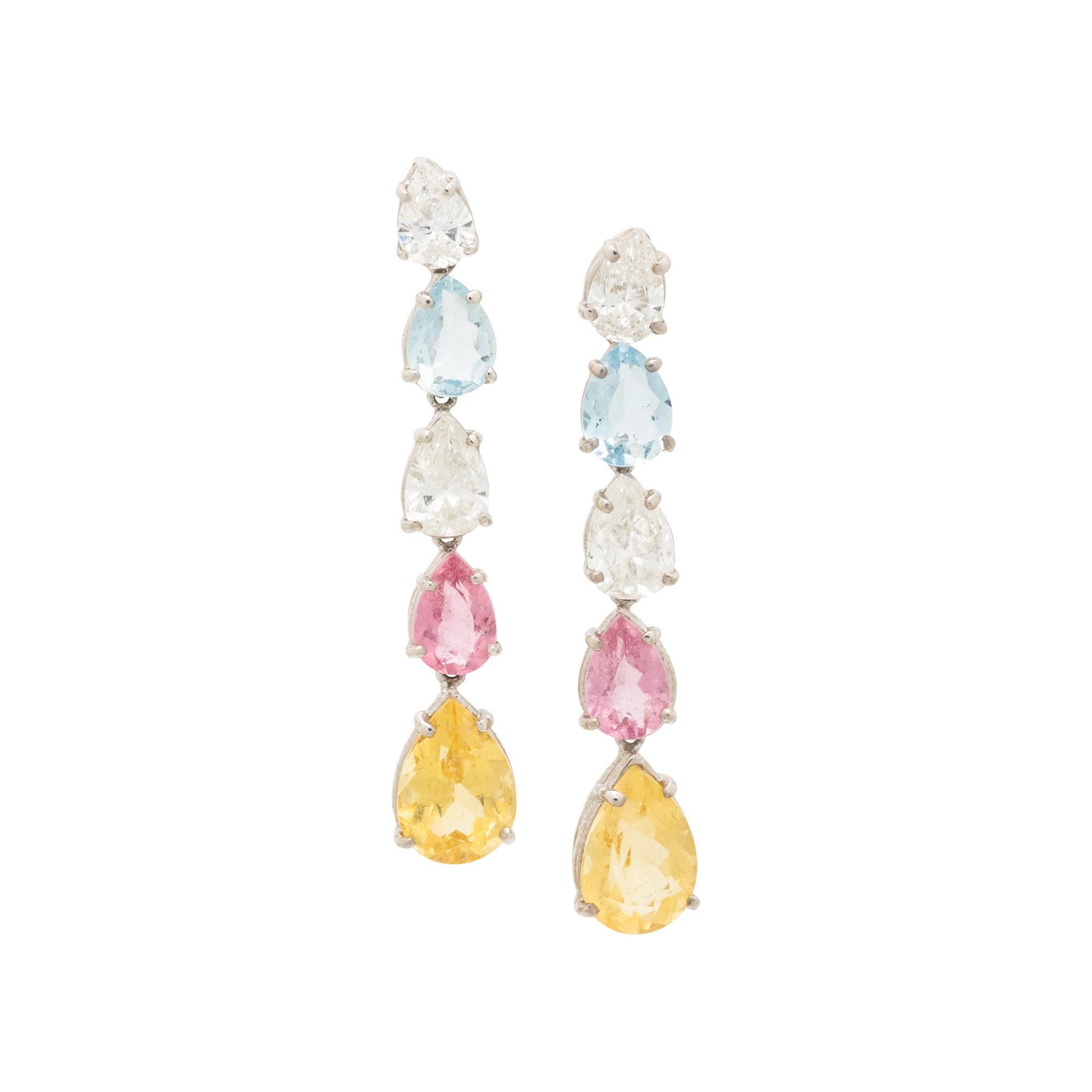DIAMOND AND MULTIGEM EARRINGS