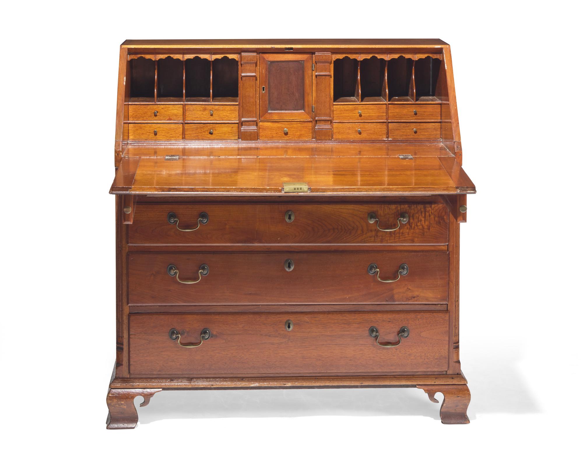 A Chippendale walnut slant-front desk, Southeastern Pennsylvania, circa 1770