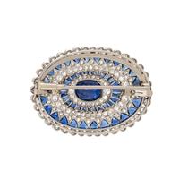 SAPPHIRE AND DIAMOND BROOCH