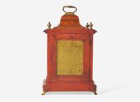 A Scottish Gilt Brass Mounted and Pierce Carved Walnut Mantel Clock