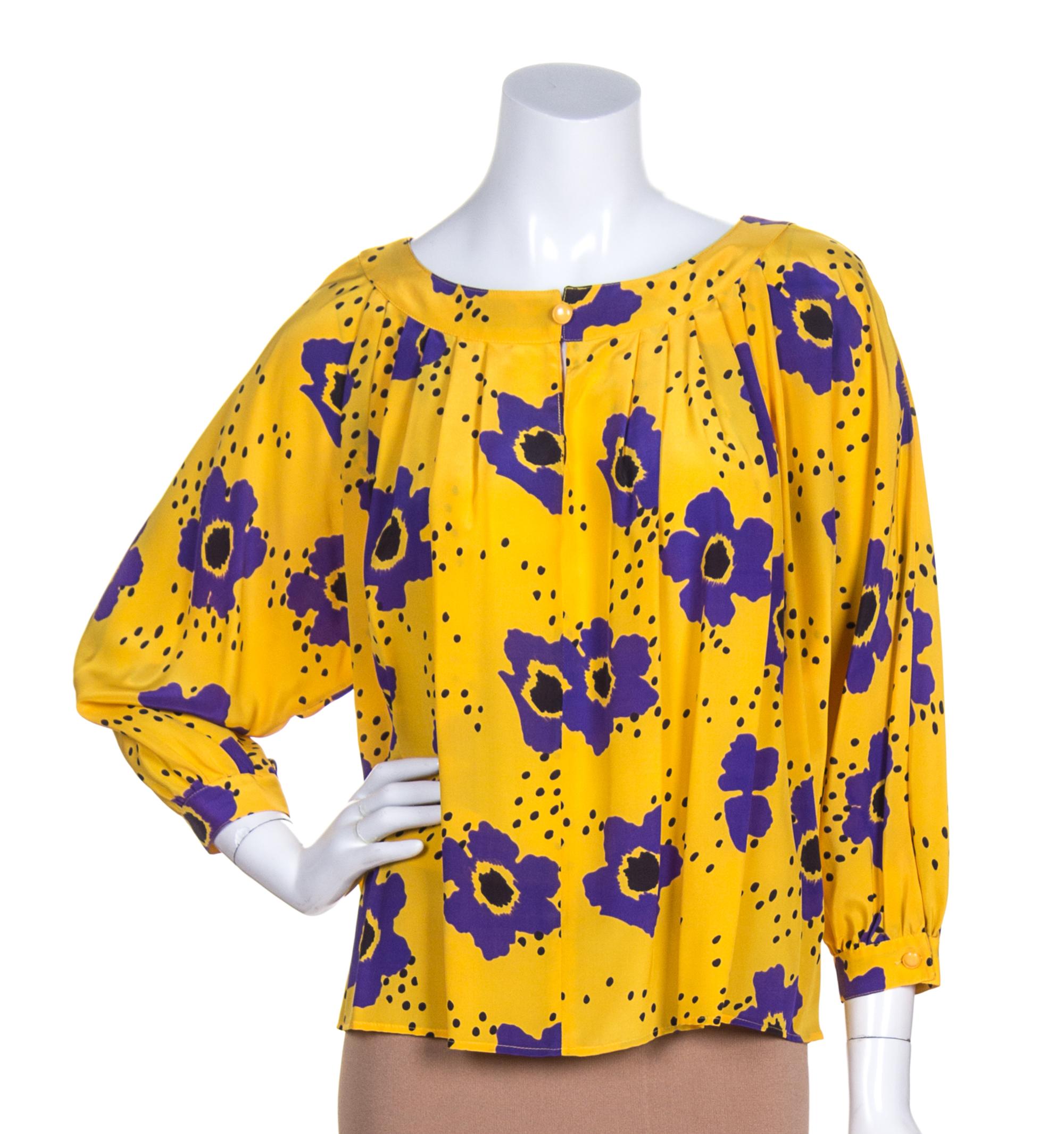 An Ungaro Purple Jacket and Shirt Ensemble, Blouse size 6.
