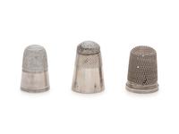 Three Georgian Silver Thimbles
