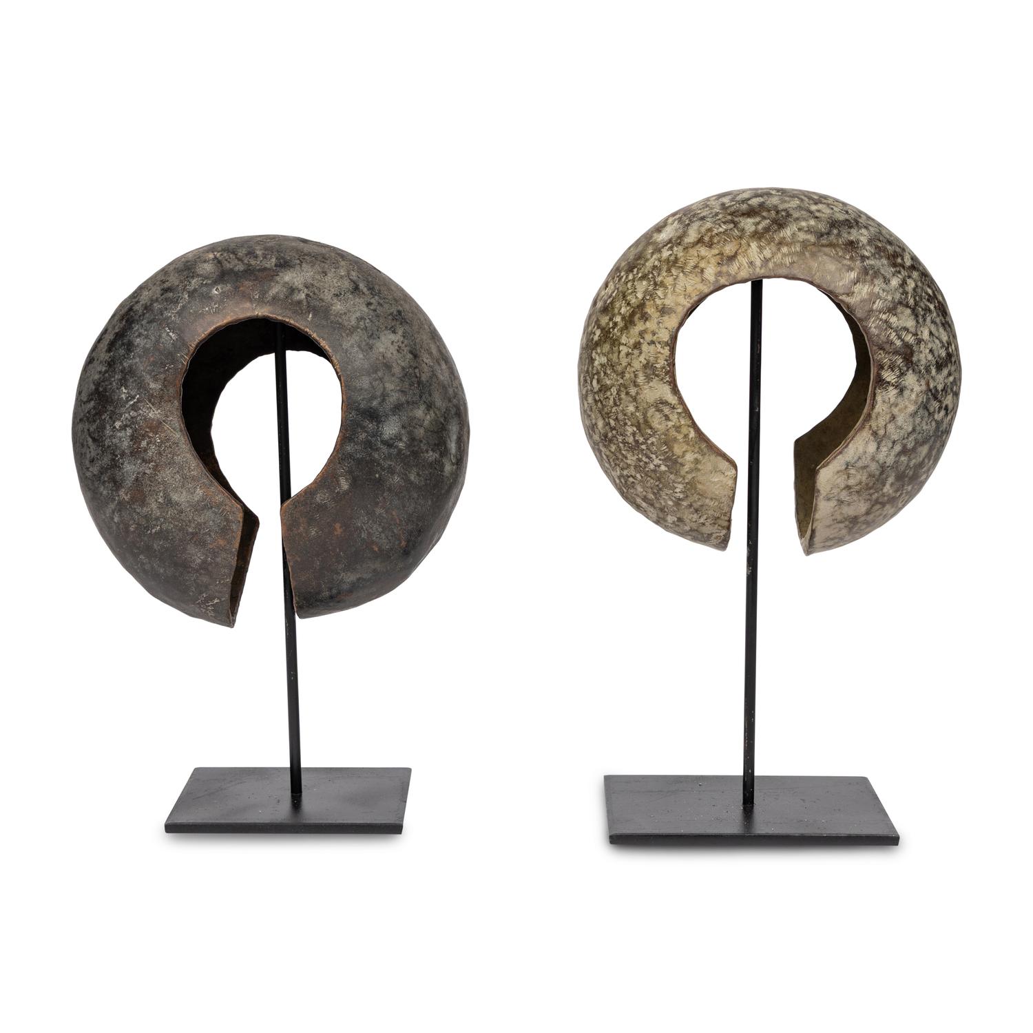 Two African Bronze Money Bracelets, Congo