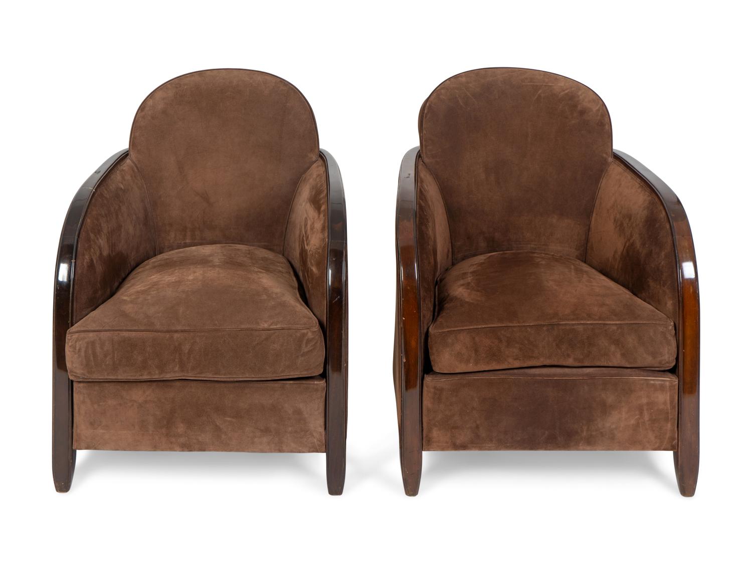 A Pair of Art Deco Rosewood Armchairs Attributed to Pierre-Paul Montagnac — CIRCA 1930
