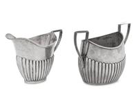 An Assembled Edwardian Silver Three-Piece Bachelor's Tea Service