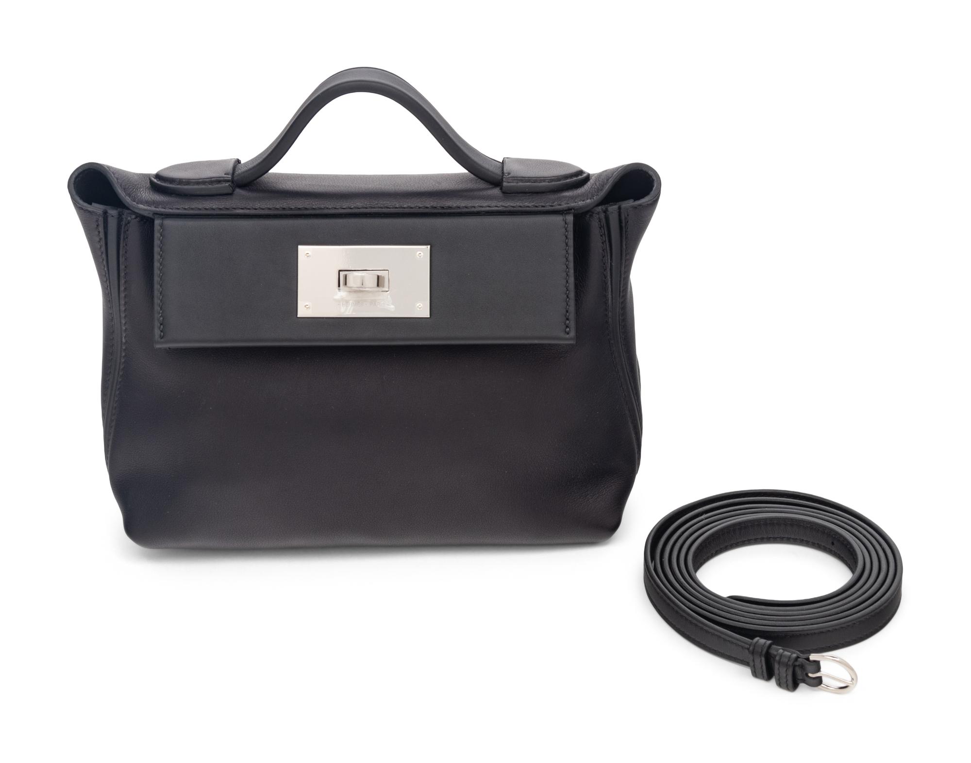 Hermès Mini 24/24 in Noir Swift Leather, 2022