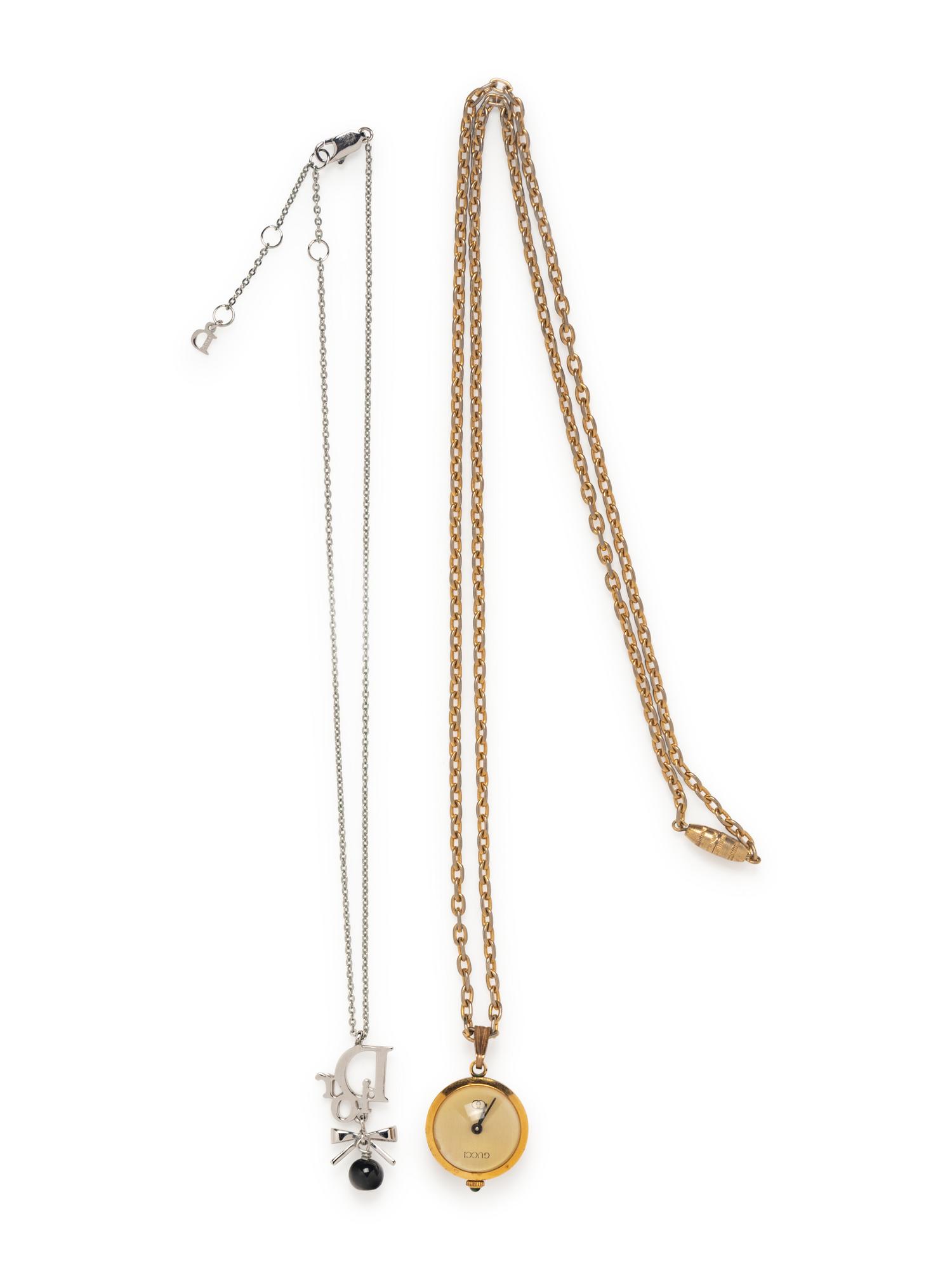 Two Designer Costume Necklaces by Dior and Gucci