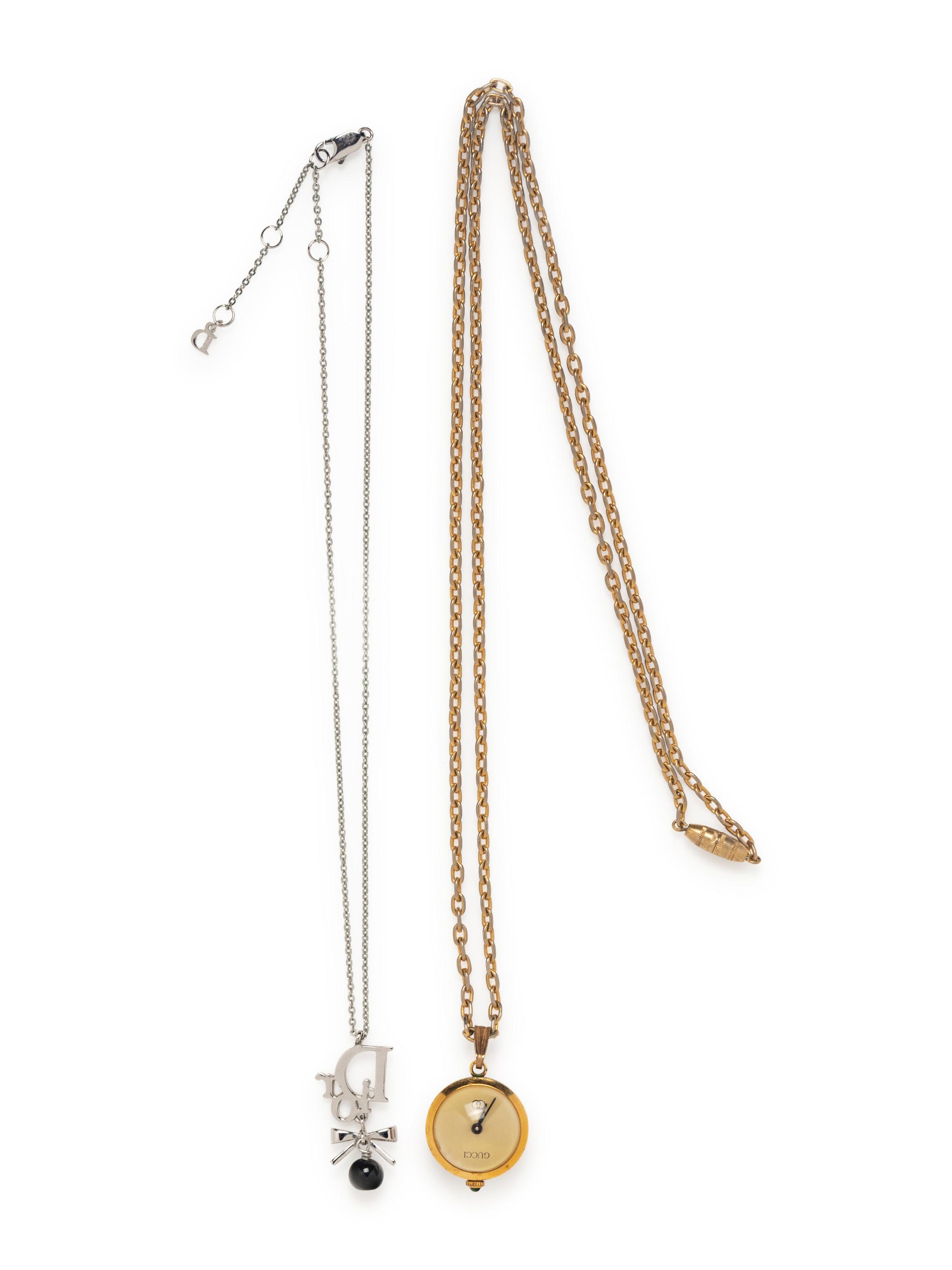 Two Designer Costume Necklaces by Dior and Gucci