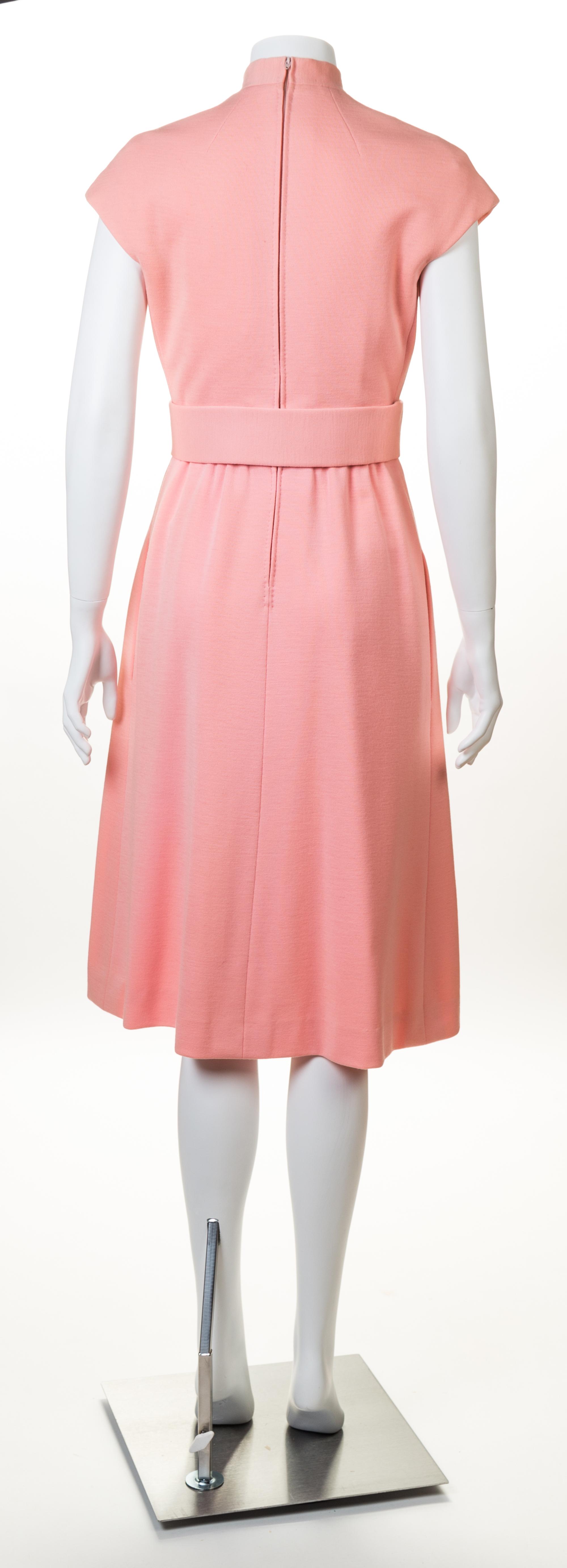 A Norell-Tassell Pink Wool Dress, No size.