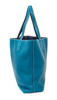 An Hermes Bleu Izmir/Bleu Sapphire 45cm Taurillon Clemence Double Sens Tote, 17.5" x 15.5" x 5".