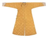 A Chinese Pale Yellow Damask Gauze Silk Robe