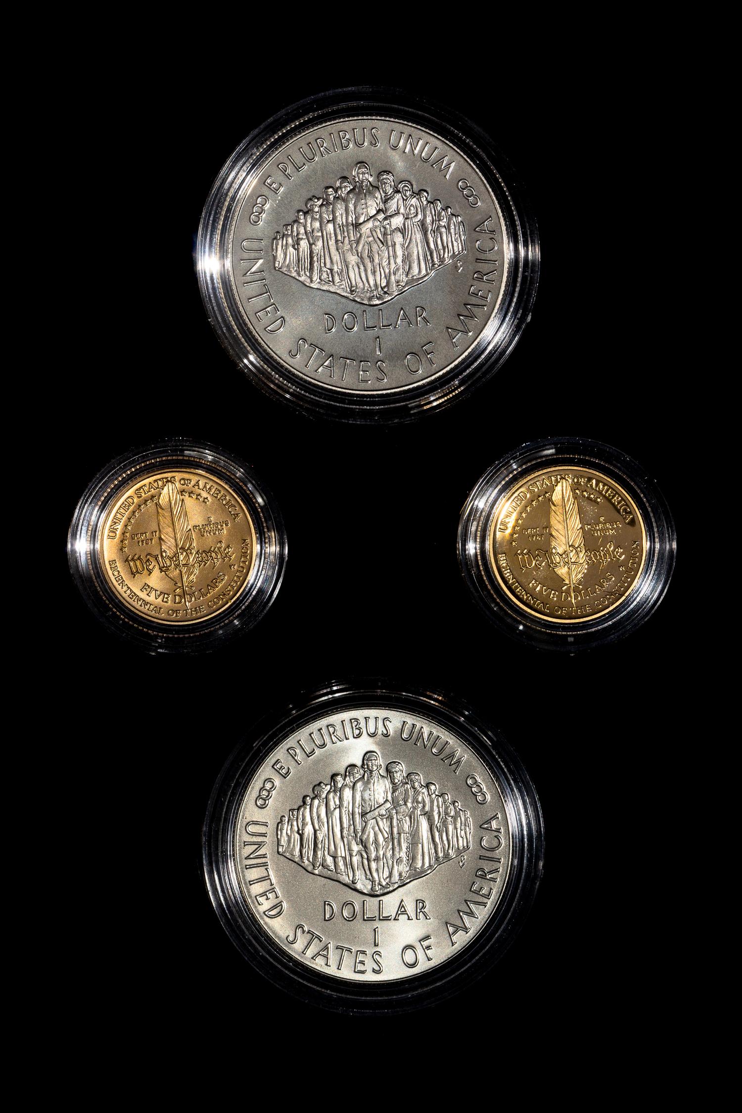 *A United States 1987 Constitution Bicentennial Four-Coin Set