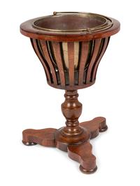 A Regency Style Mahogany Jardinière with Brass Liner