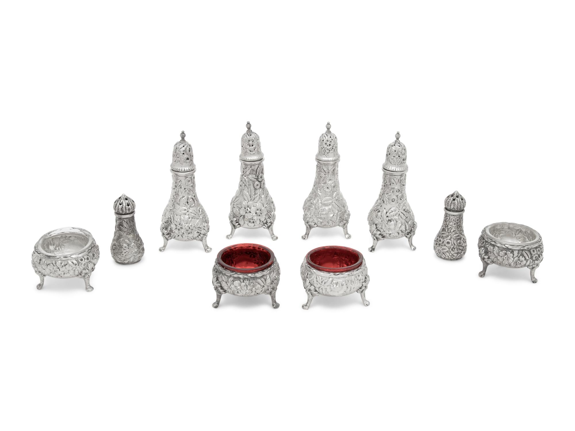 A Collection of S. Kirk and Son Repousse Table Articles