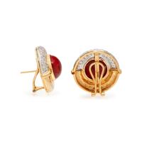 CORAL AND DIAMOND EARRINGS
