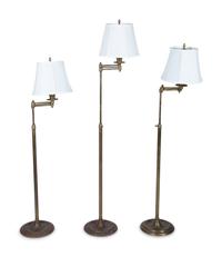 A Group of Three Brass Adjustable Floor Lamps — 20TH CENTURY