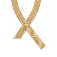 YELLOW GOLD CROSSOVER LINK NECKLACE