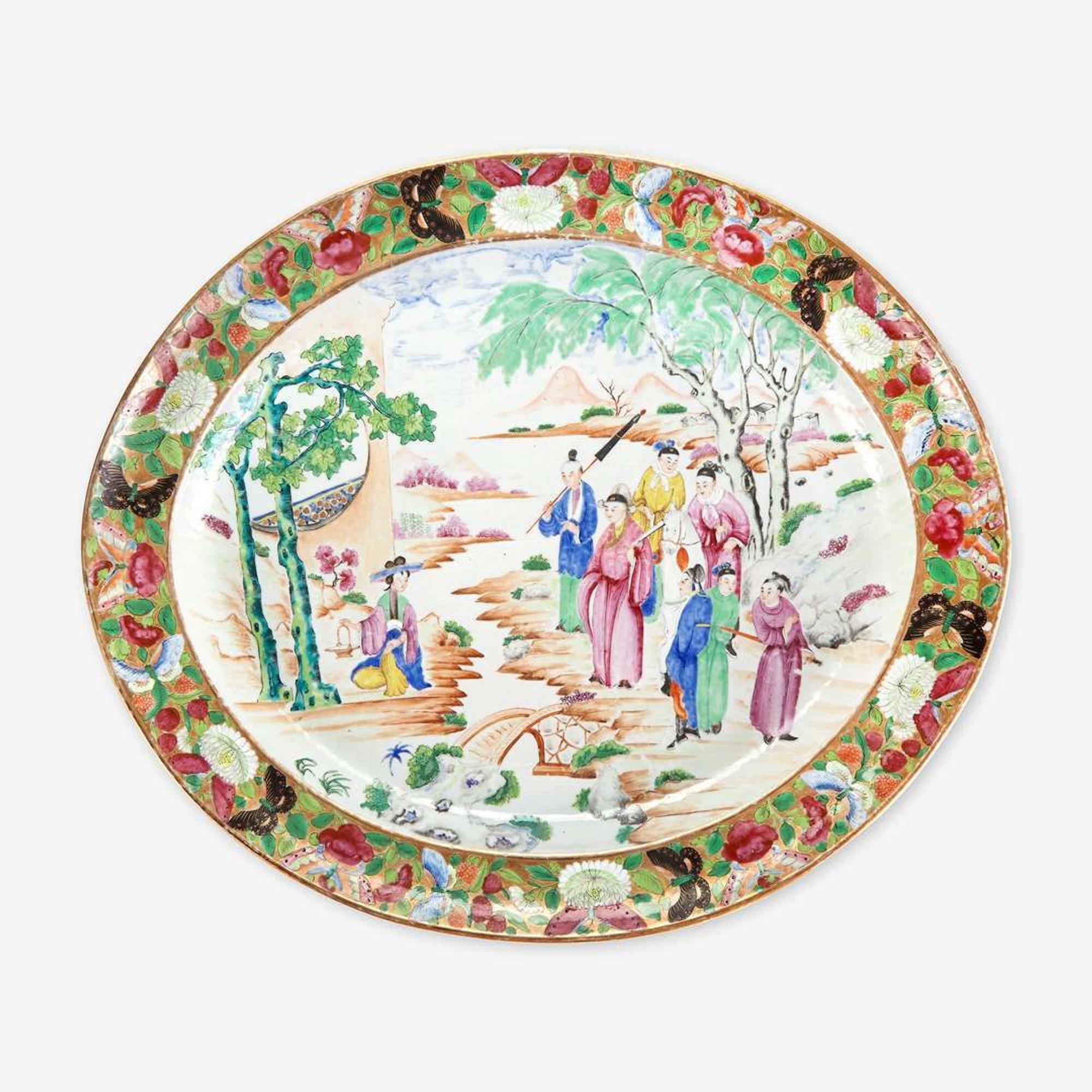 An Assembled Group of Chinese Export Famille Rose and Rose Mandarin Serving Pieces various dates, 19th/20th century