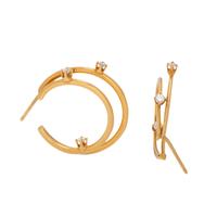 TIFFANY & CO., YELLOW GOLD AND DIAMOND HOOP EARRINGS