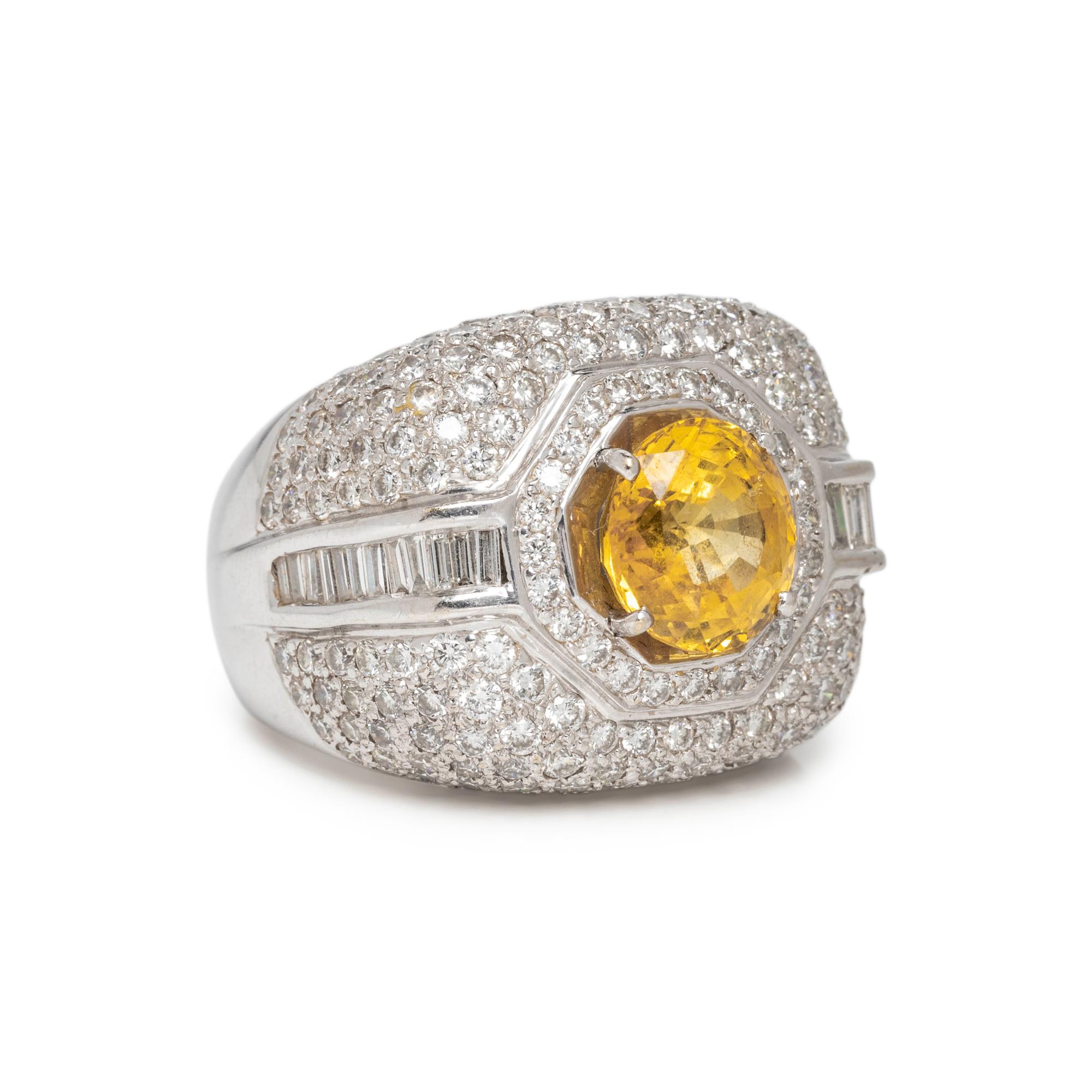 YELLOW SAPPHIRE AND DIAMOND RING