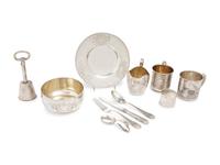 An American Silver Eight-Piece Child's Place Setting