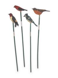 A Set of Four Joseph Dodson Carved and Painted Wooden Birds