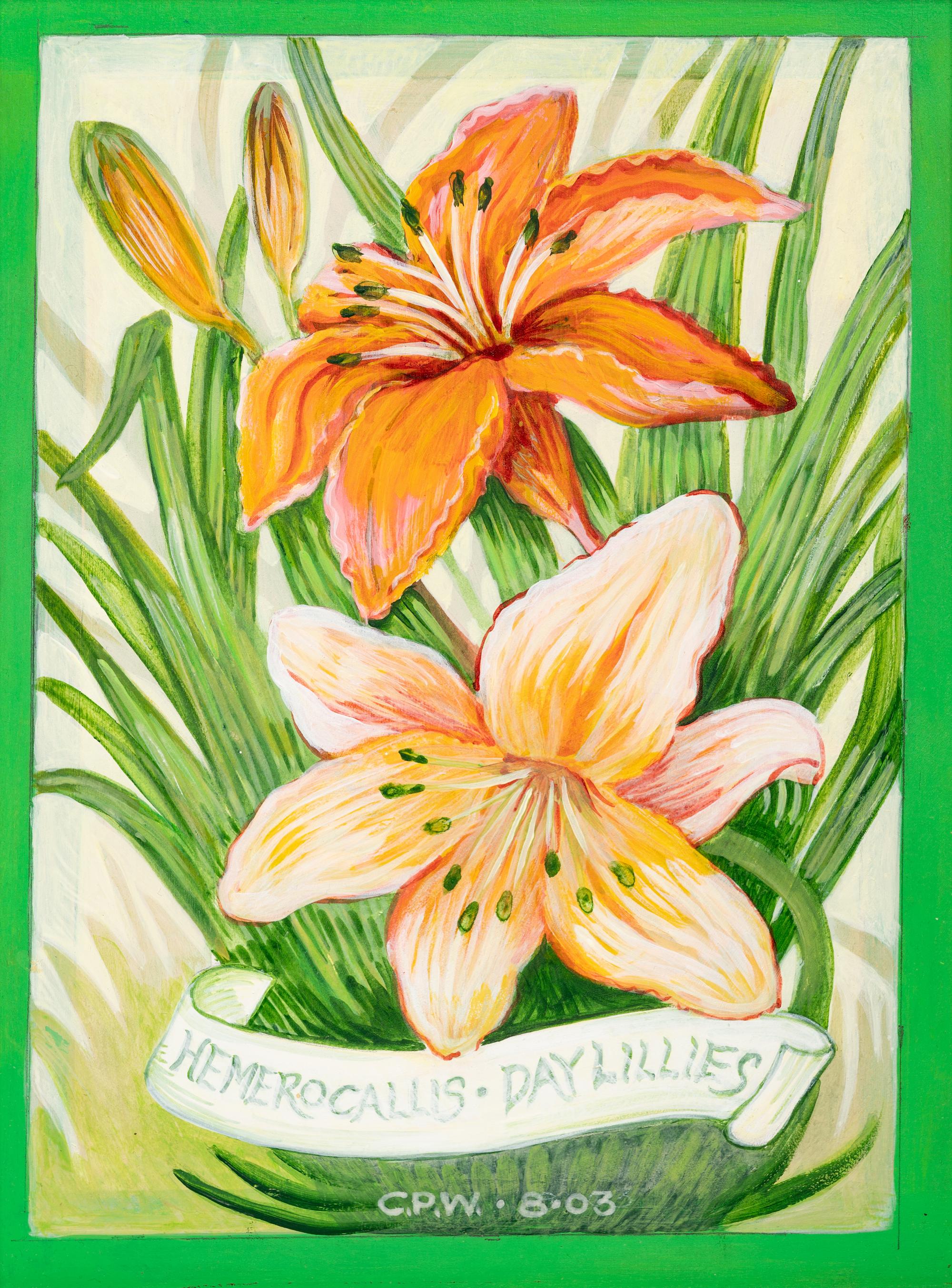 Day Lillies and Pansies (A Pair of Works)