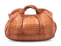 Nancy Gonzalez Tan Crocodile Hobo Bag, 1990-2000s