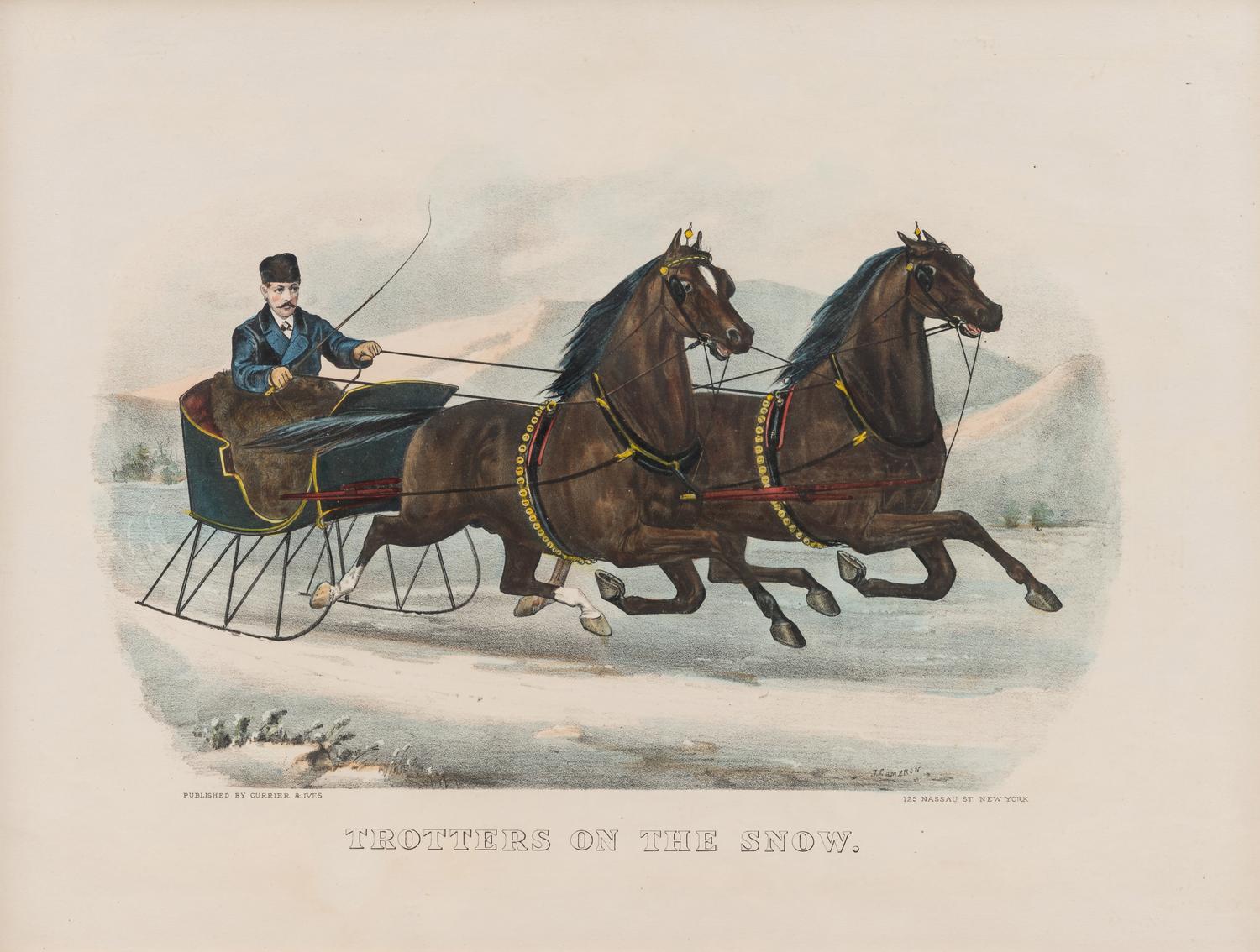 [WINTER SCENES] -- CURRIER and IVES, publishers Winter Pastime, 1855. (G.7281) -- Winter Morning in the Country, 1873. (G.7280) -- Trotters on the Snow, n.d. (G.6648)